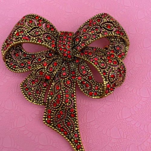 Detailed red brooch